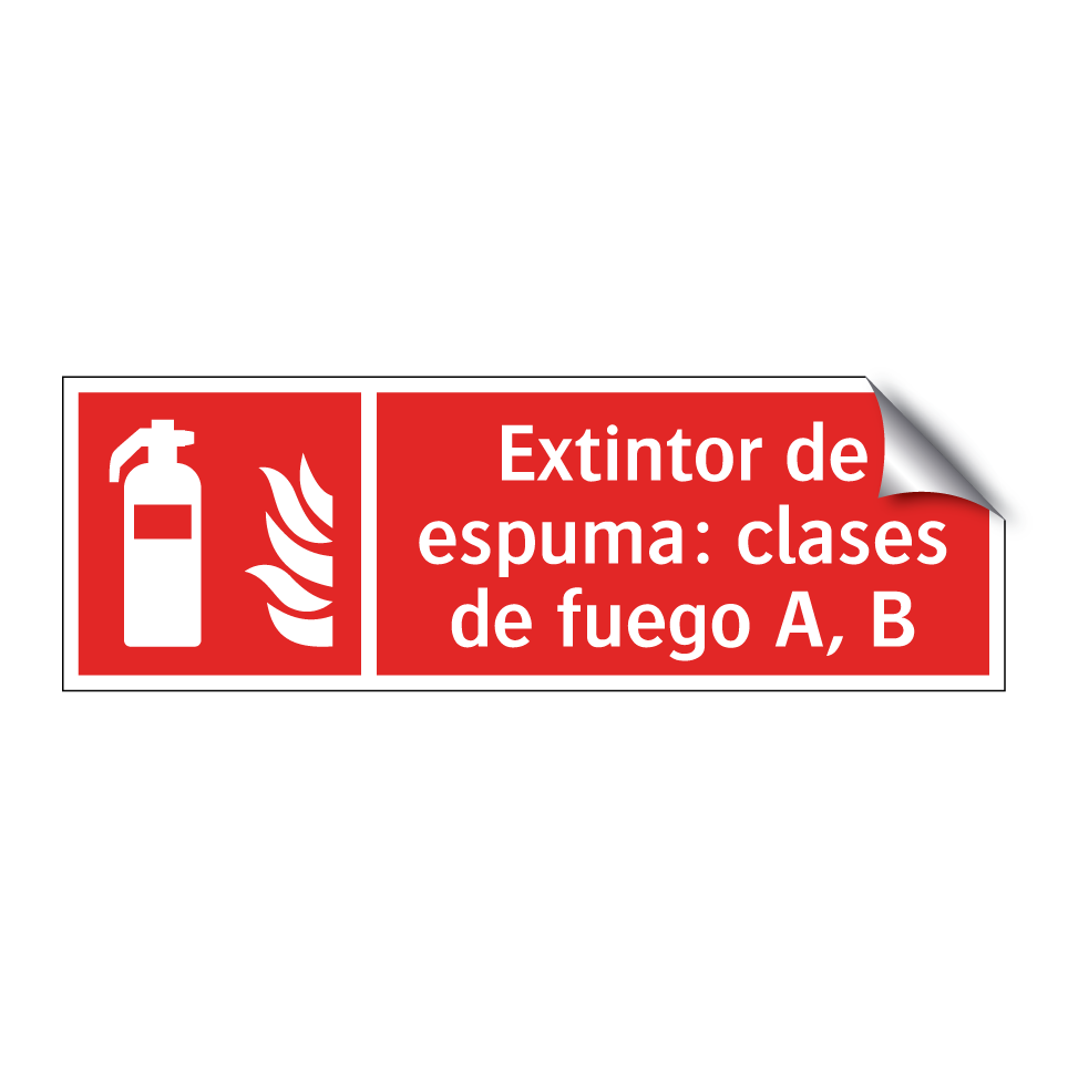 Extintor de espuma: clases de fuego A, B