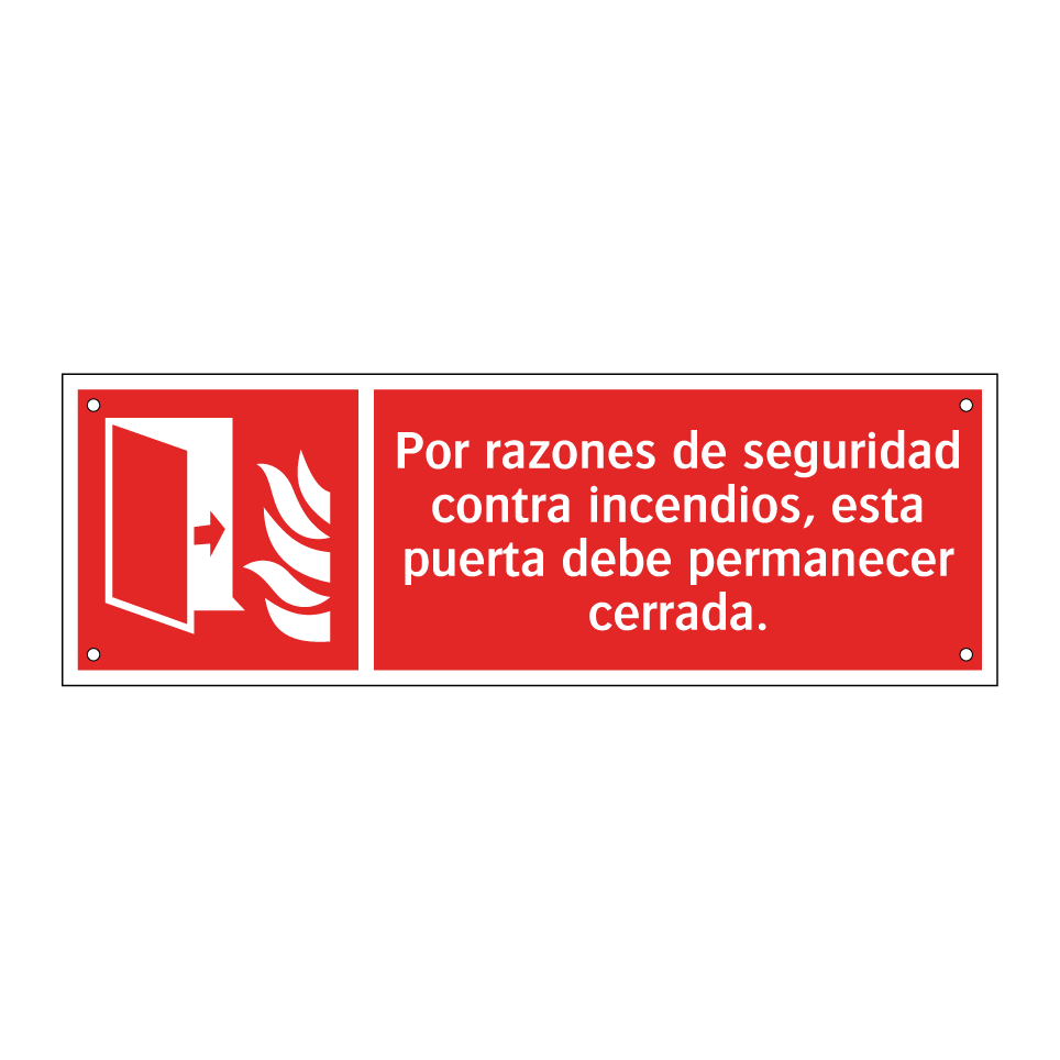 Por razones de seguridad contra incendios, esta puerta debe permanecer cerrada.