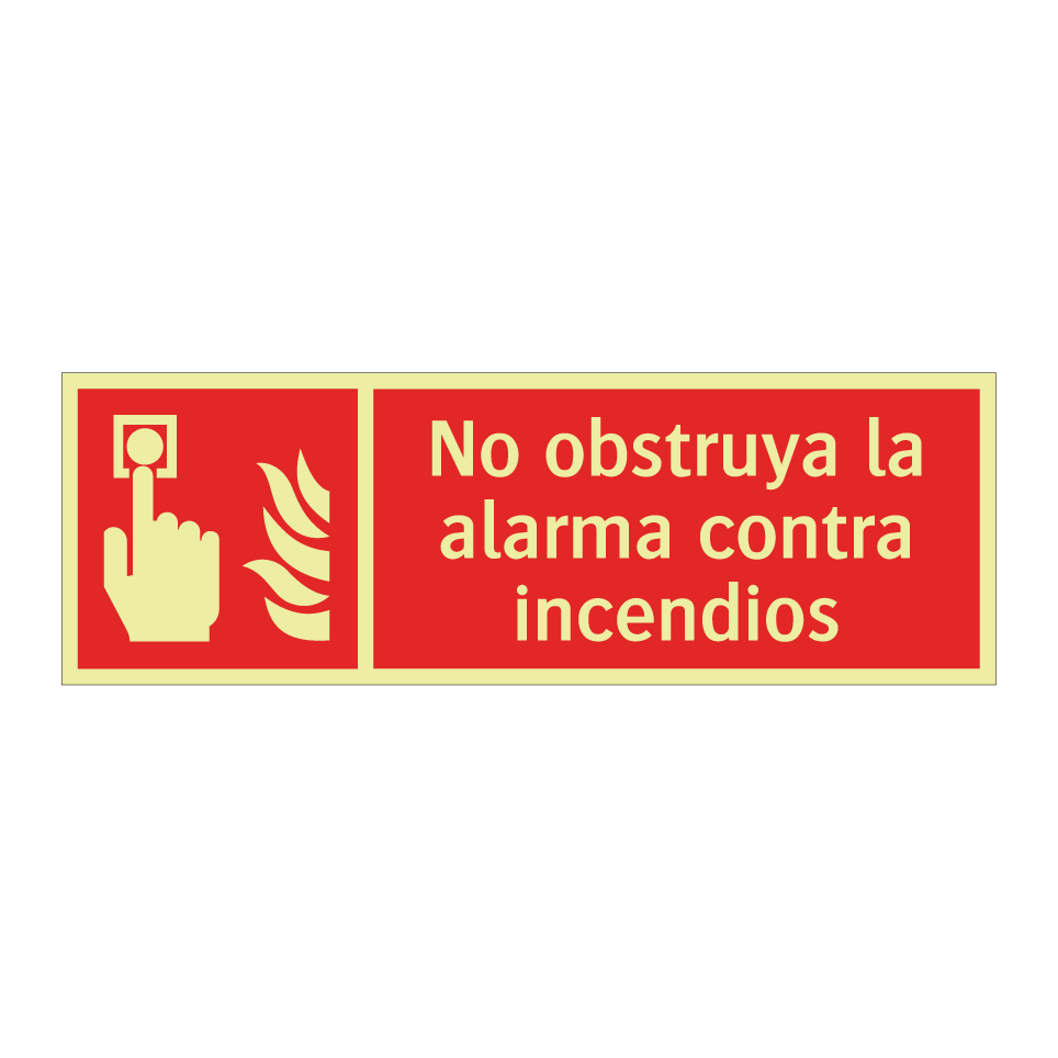 No obstruya la alarma contra incendios