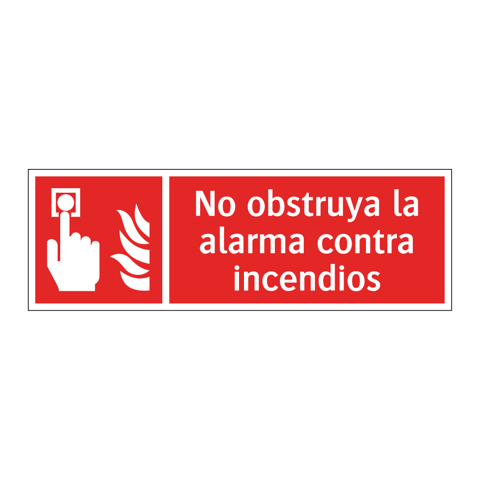 No obstruya la alarma contra incendios