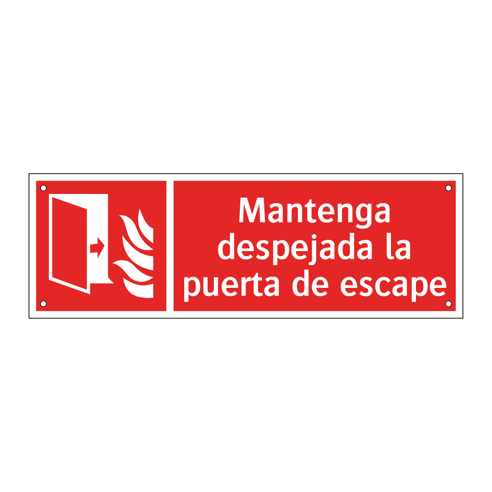 Mantenga despejada la puerta de escape