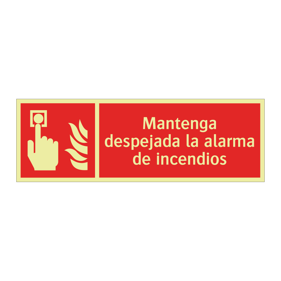 Mantenga despejada la alarma de incendios