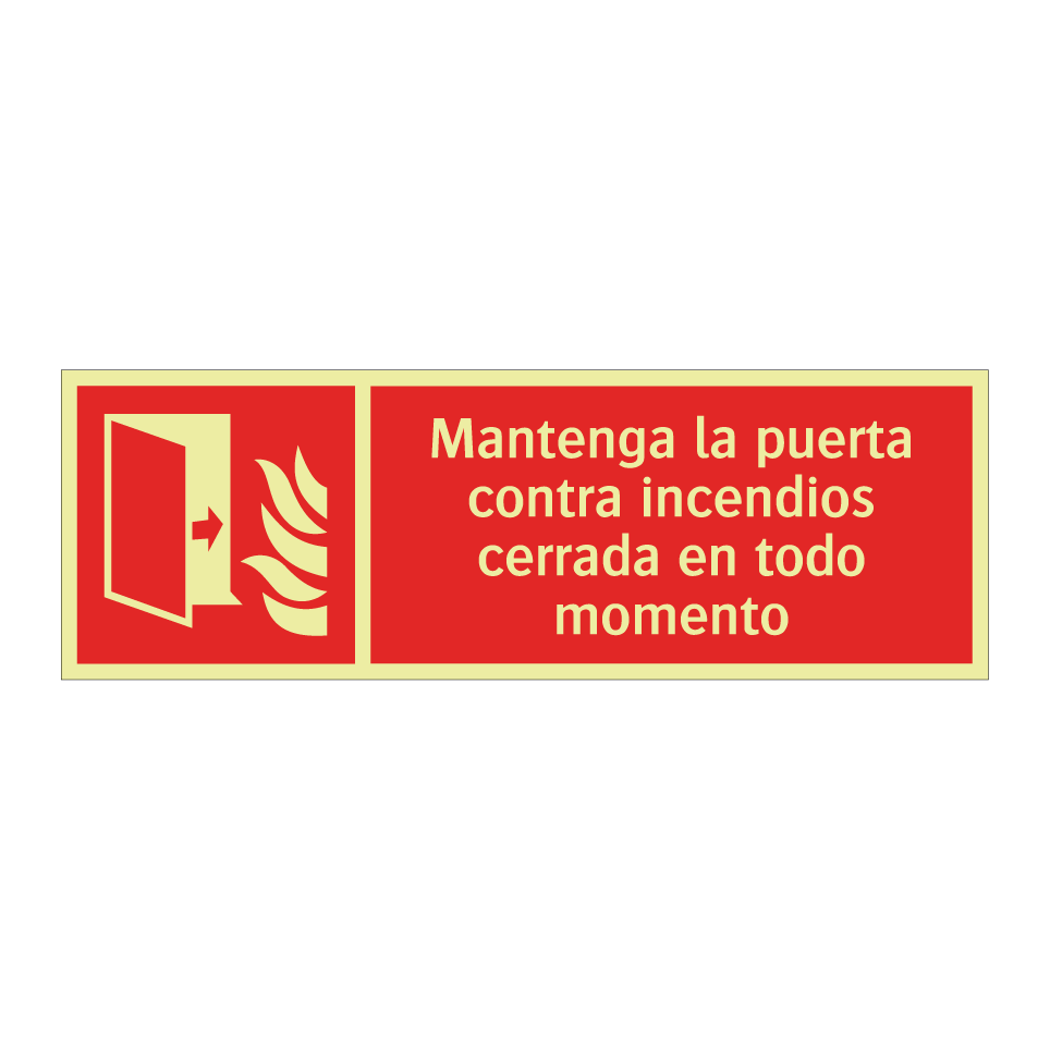Mantenga la puerta contra incendios cerrada en todo momento