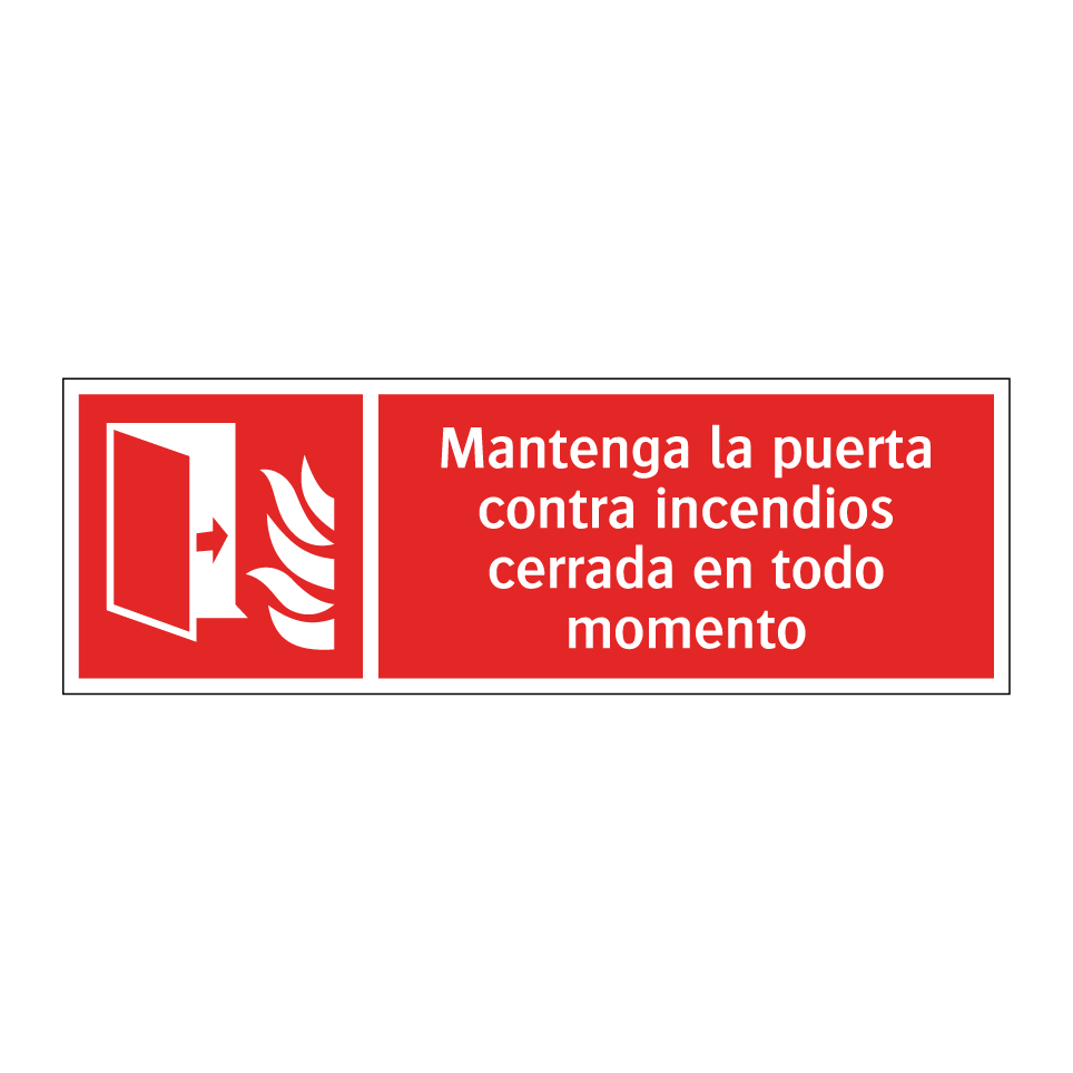 Mantenga la puerta contra incendios cerrada en todo momento