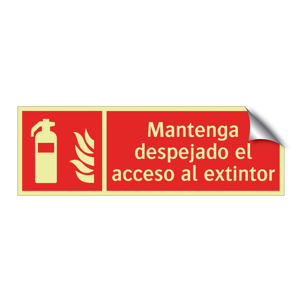 Mantenga despejado el acceso al extintor