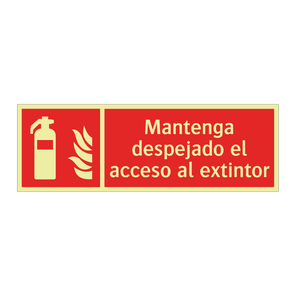 Mantenga despejado el acceso al extintor
