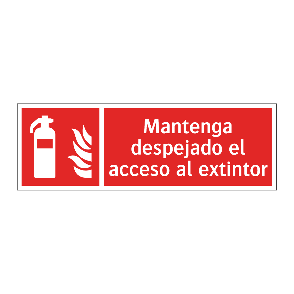 Mantenga despejado el acceso al extintor