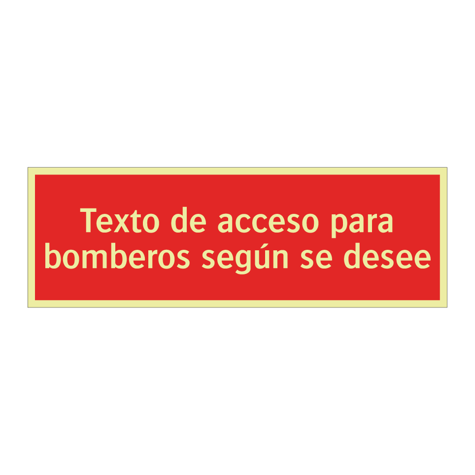 Texto de acceso para bomberos según se desee