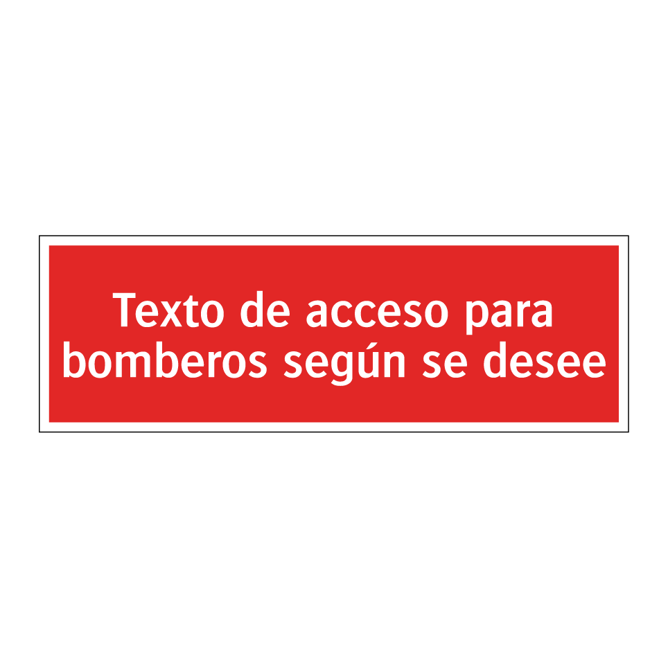 Texto de acceso para bomberos según se desee