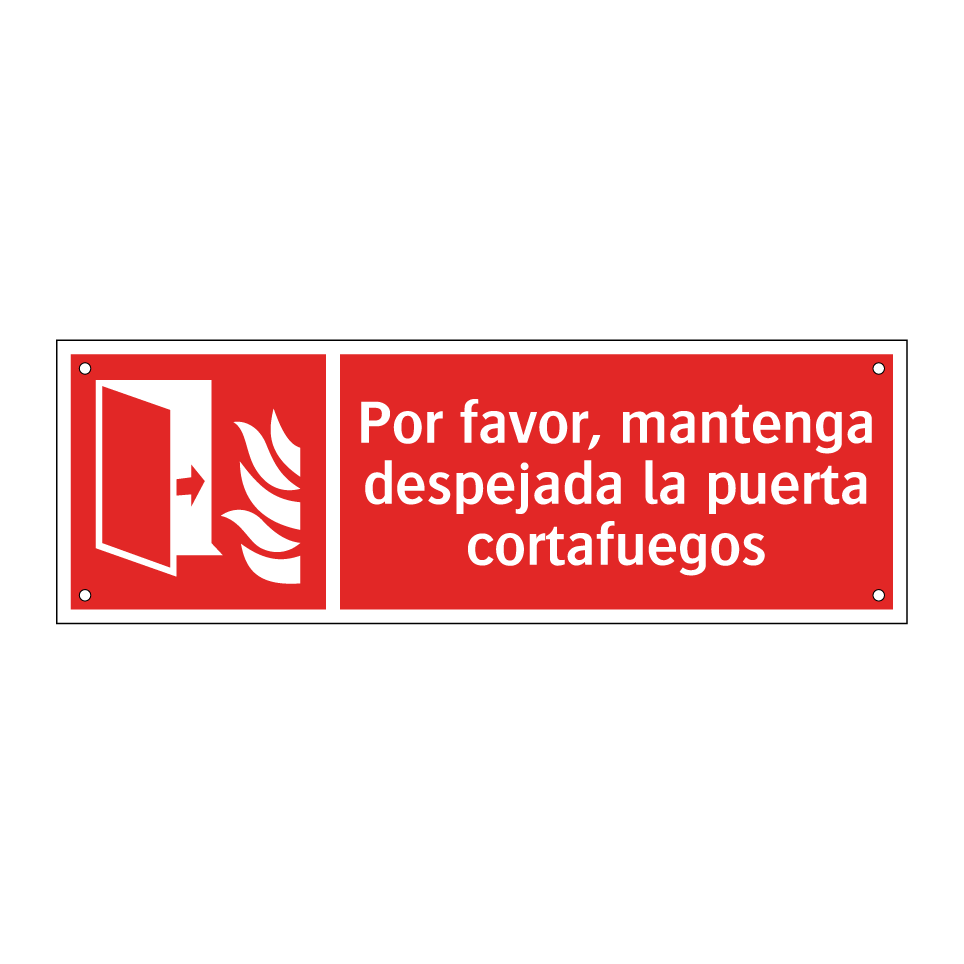 Por favor, mantenga despejada la puerta cortafuegos