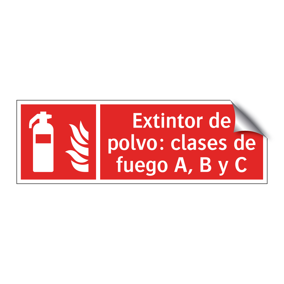 Extintor de polvo: clases de fuego A, B y C