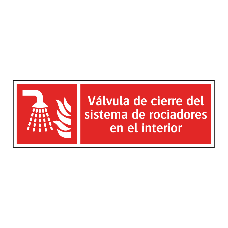 Válvula de cierre del sistema de rociadores en el interior