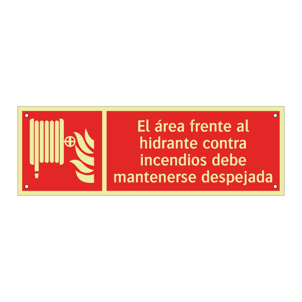 El área frente al hidrante contra incendios debe mantenerse despejada