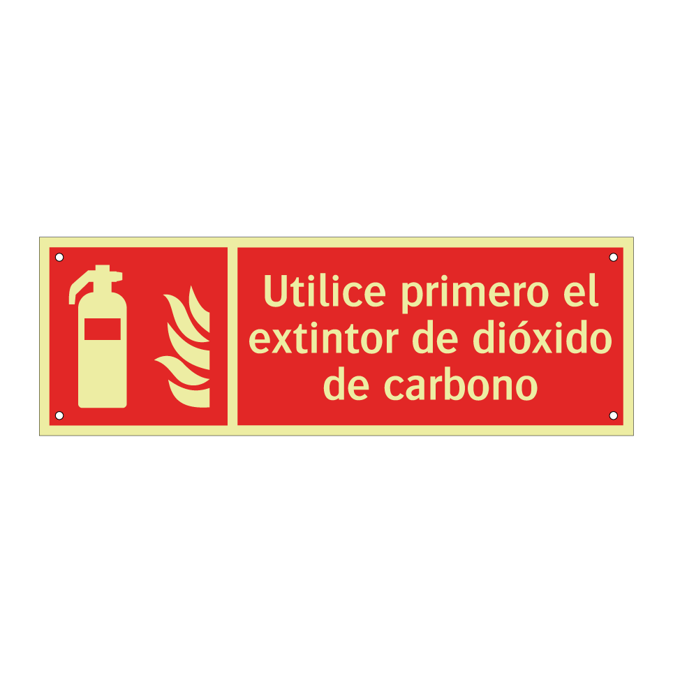 Utilice primero el extintor de dióxido de carbono