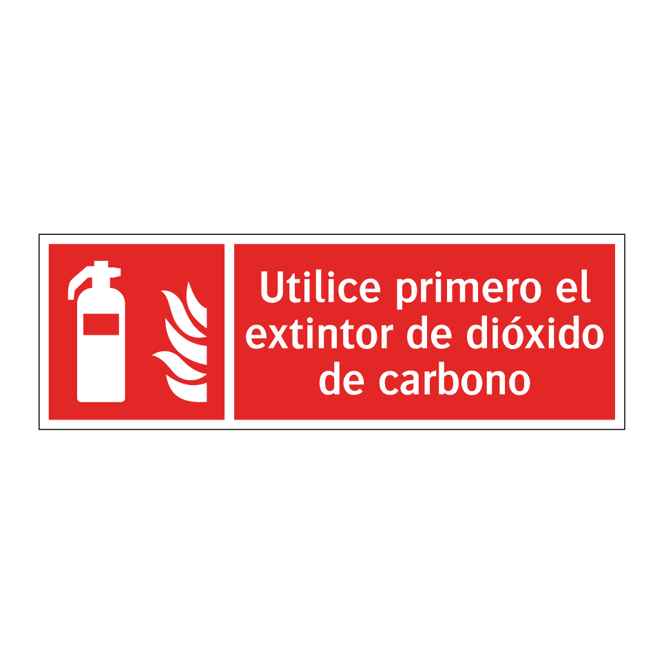 Utilice primero el extintor de dióxido de carbono