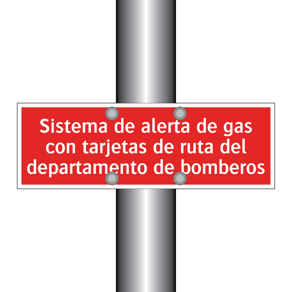 Sistema de alerta de gas con tarjetas de ruta del departamento de bomberos