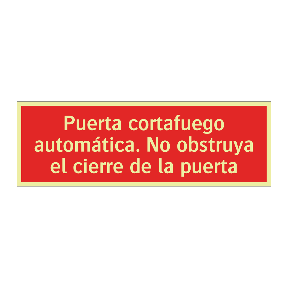 Puerta cortafuego automática. No obstruya el cierre de la puerta