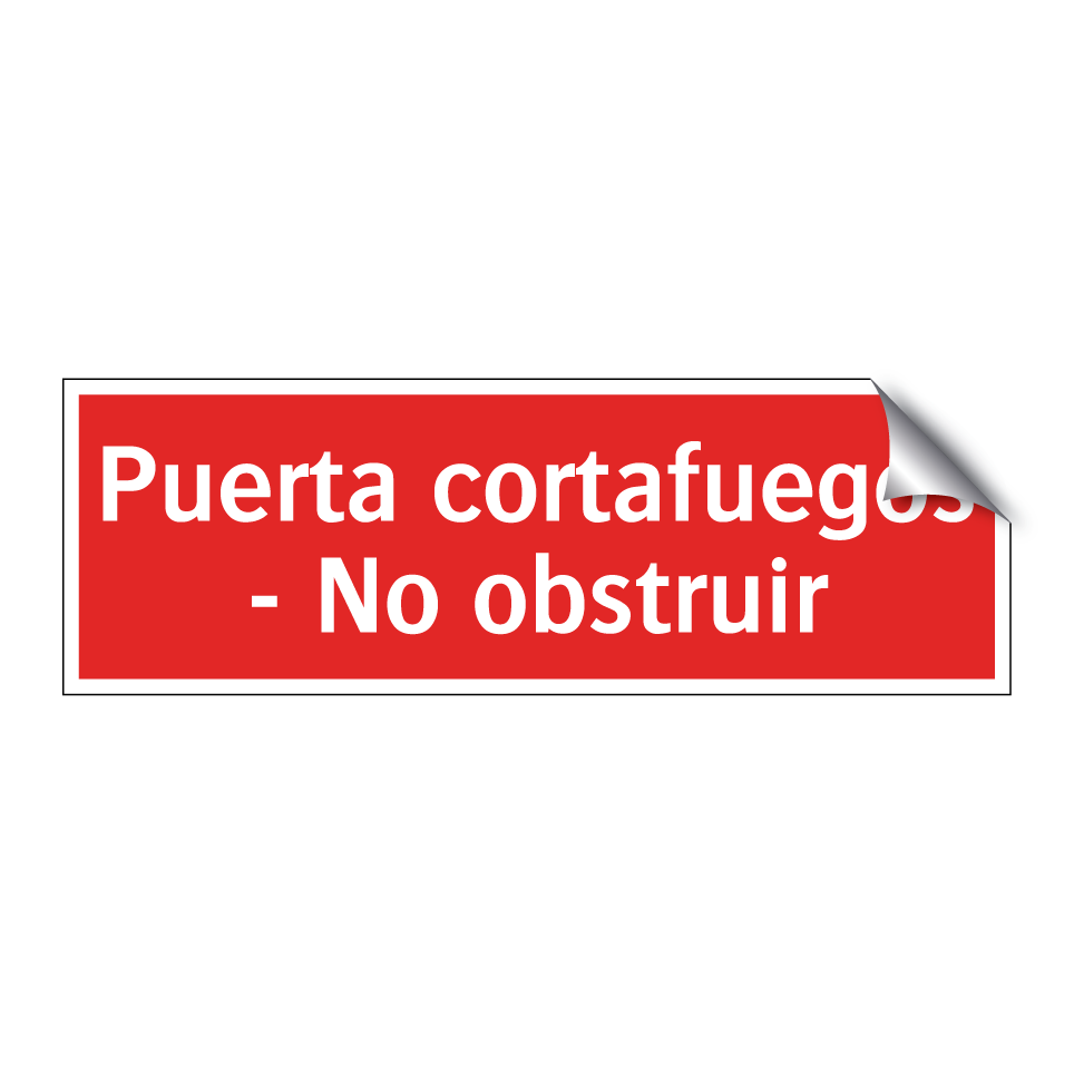 Puerta cortafuegos - No obstruir
