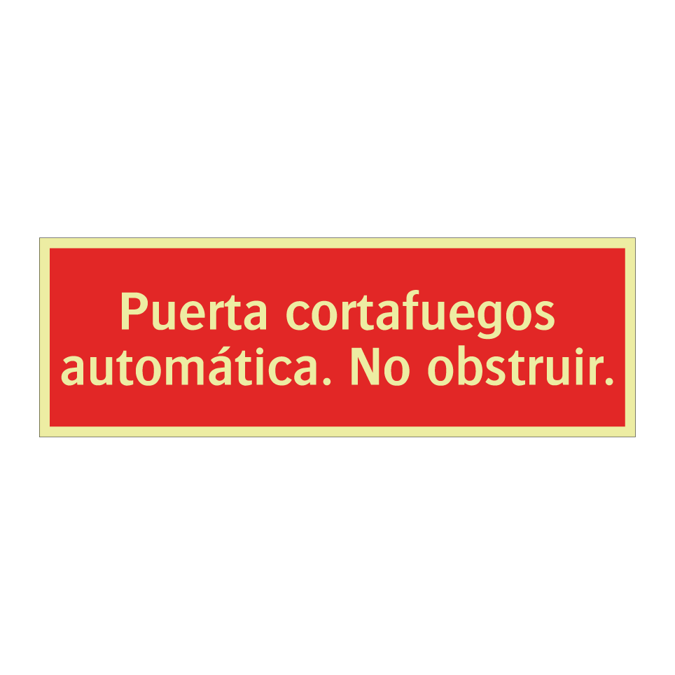 Puerta cortafuegos automática. No obstruir.