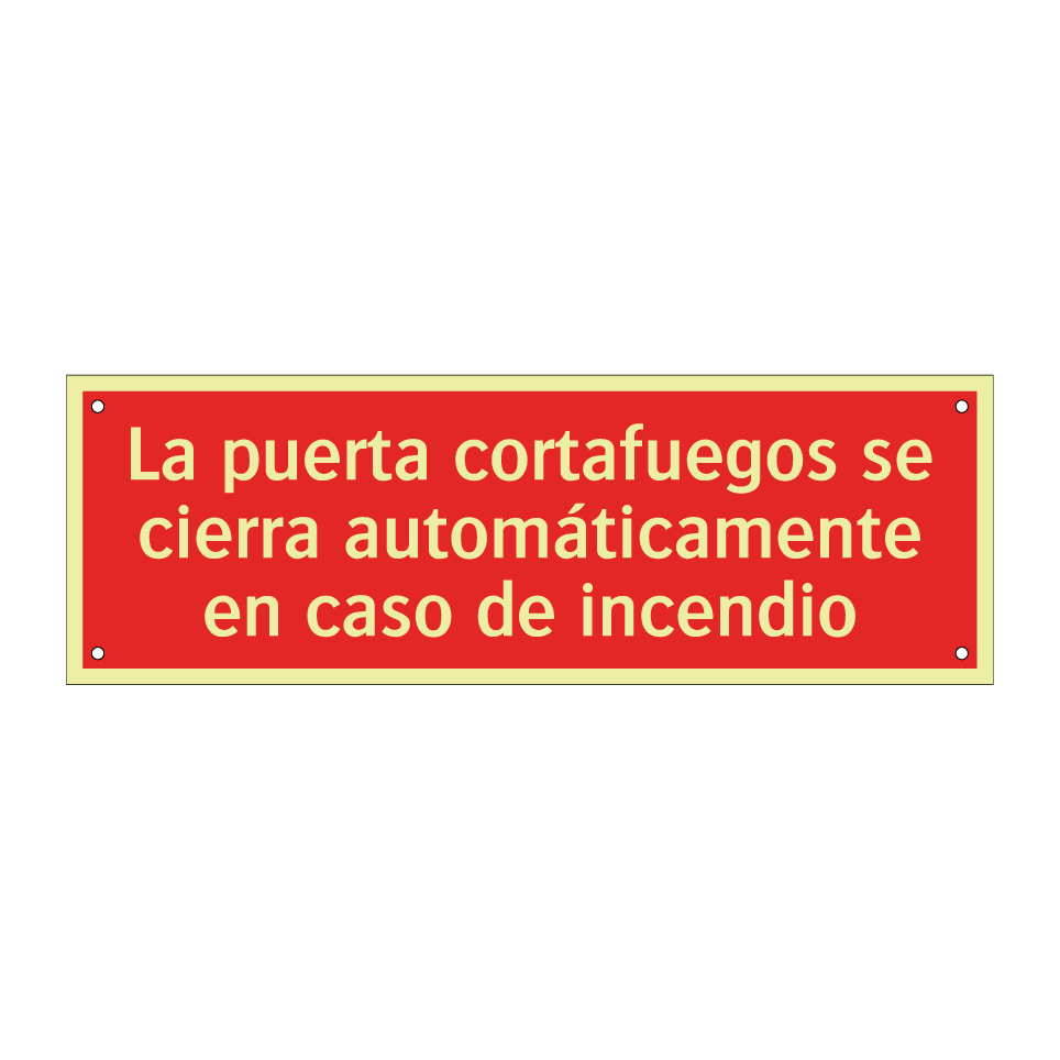 La puerta cortafuegos se cierra automáticamente en caso de incendio