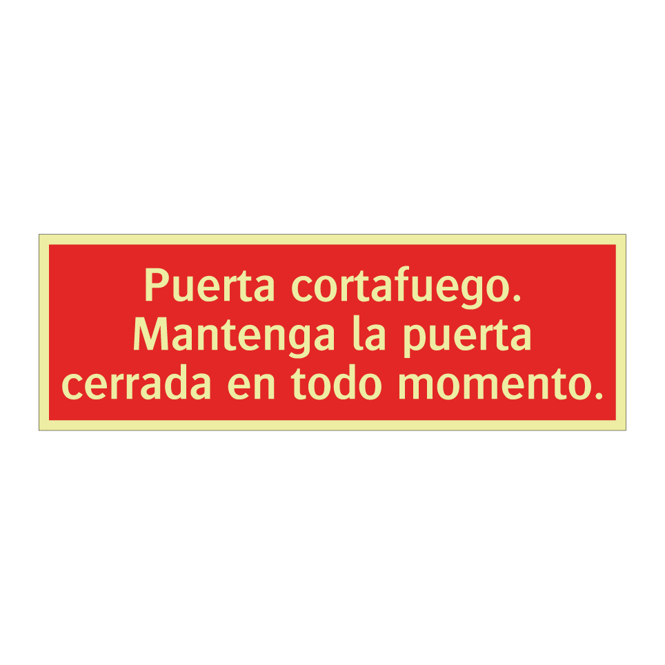 Puerta cortafuego. Mantenga la puerta cerrada en todo momento.