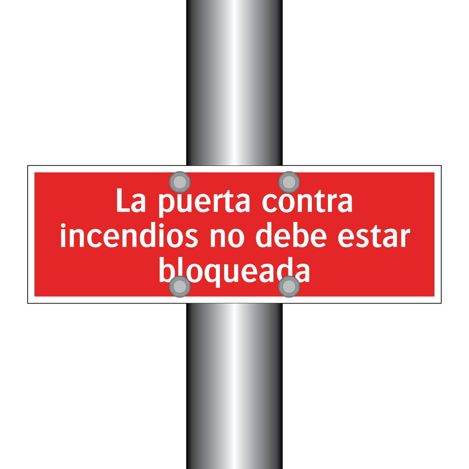 La puerta contra incendios no debe estar bloqueada