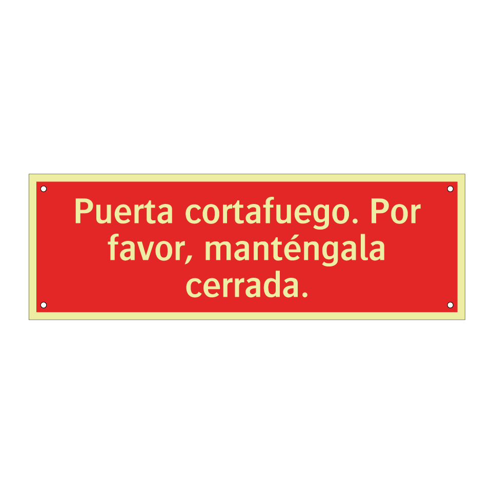 Puerta cortafuego. Por favor, manténgala cerrada.