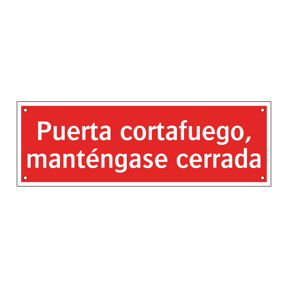 Puerta cortafuego, manténgase cerrada