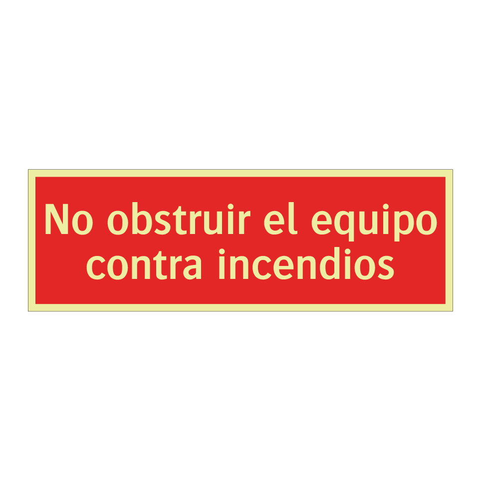 No obstruir el equipo contra incendios