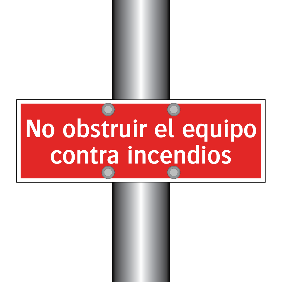 No obstruir el equipo contra incendios