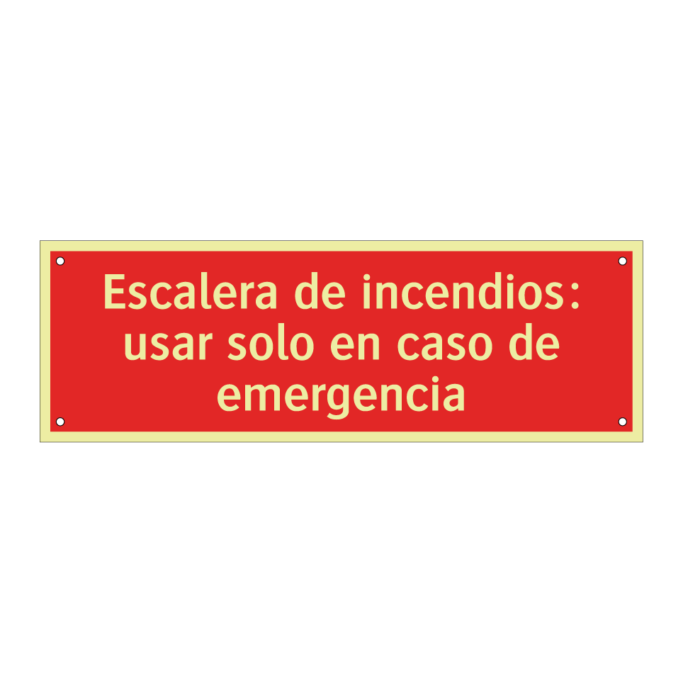 Escalera de incendios: usar solo en caso de emergencia