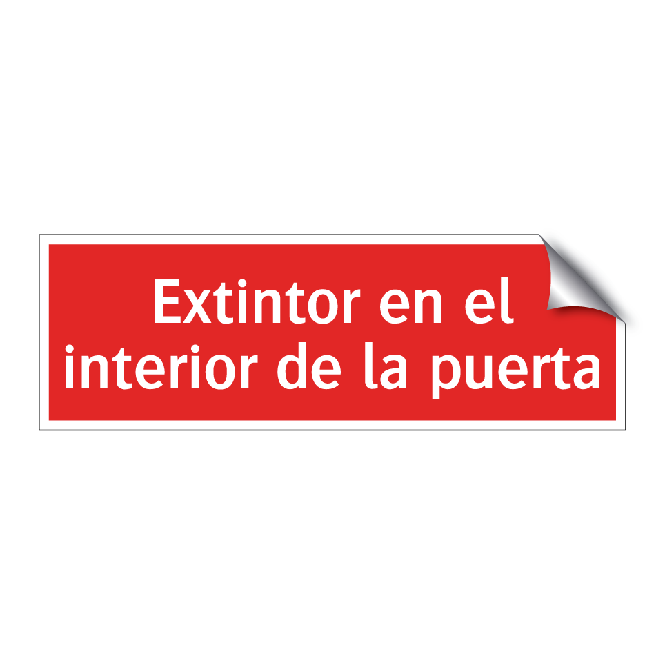 Extintor en el interior de la puerta