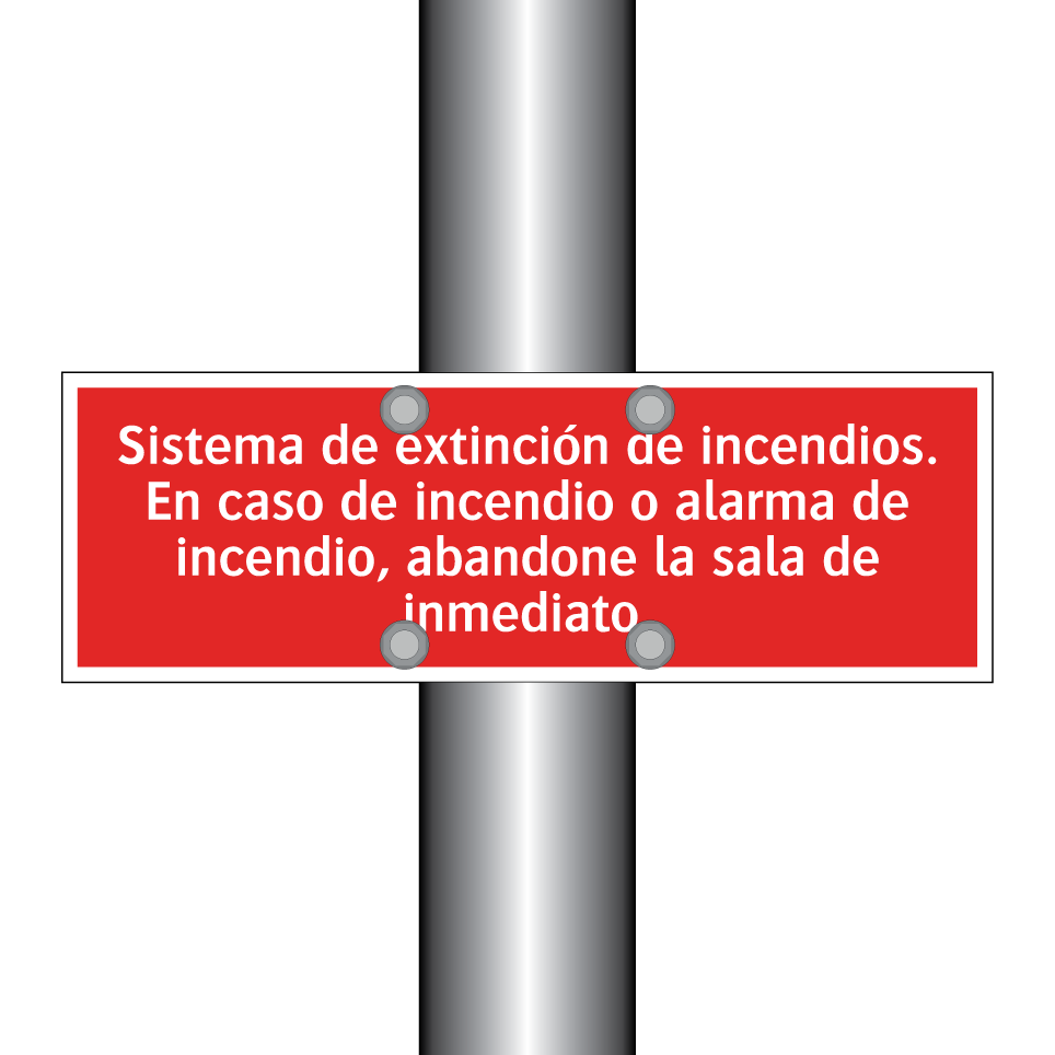 Sistema de extinción de incendios. En caso de incendio o alarma de incendio, abandone la sala de inmediato.