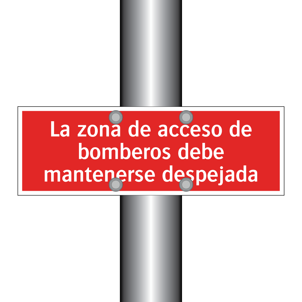 La zona de acceso de bomberos debe mantenerse despejada