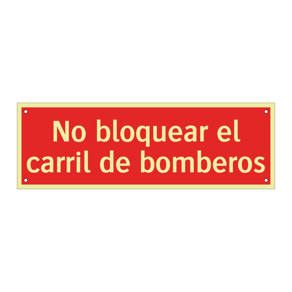 No bloquear el carril de bomberos