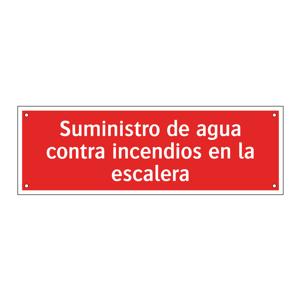 Suministro de agua contra incendios en la escalera