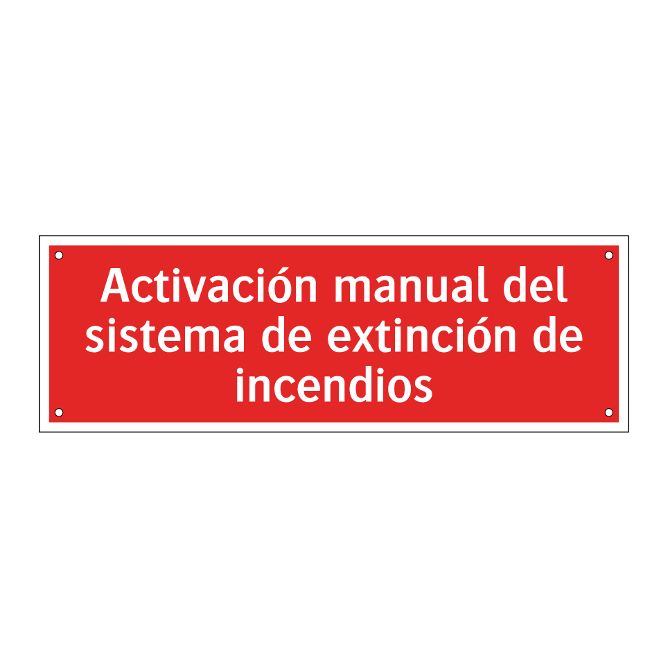 Activación manual del sistema de extinción de incendios