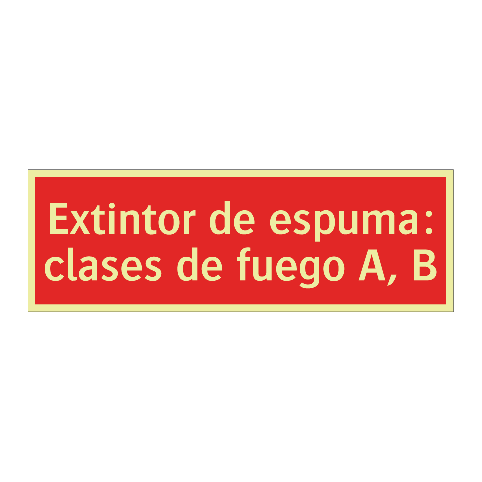 Extintor de espuma: clases de fuego A, B