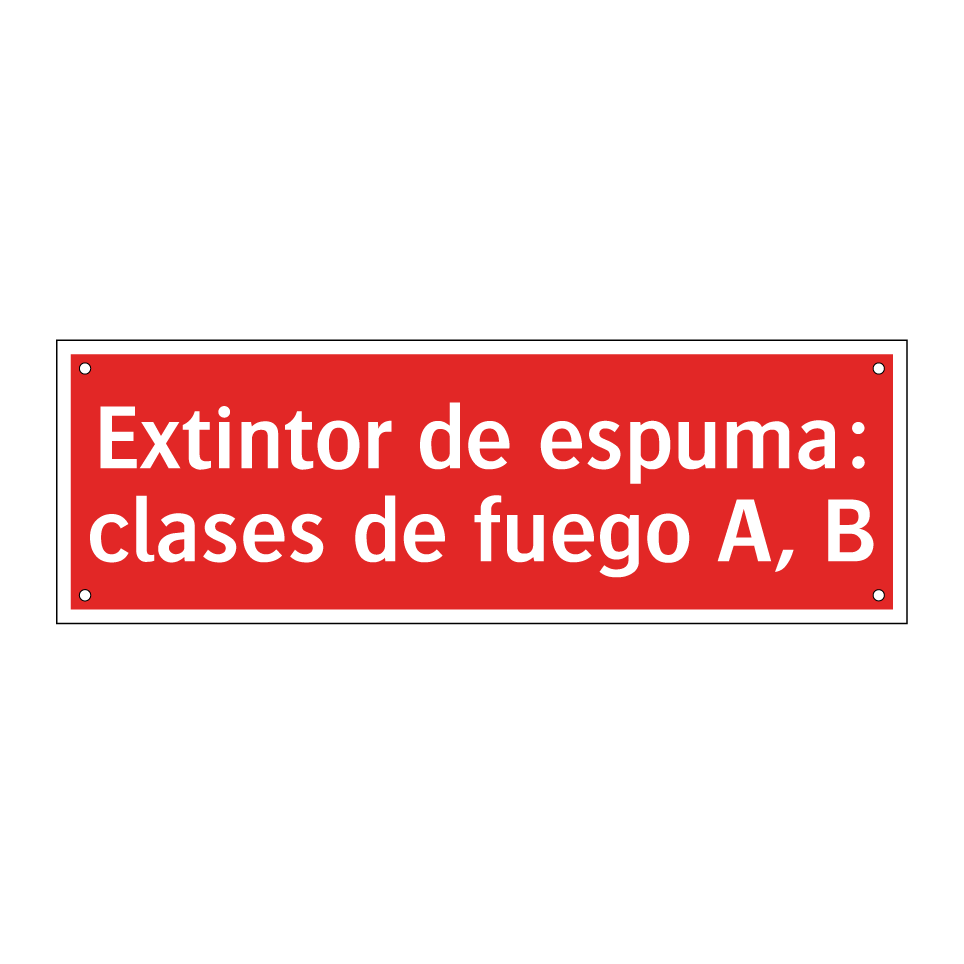 Extintor de espuma: clases de fuego A, B