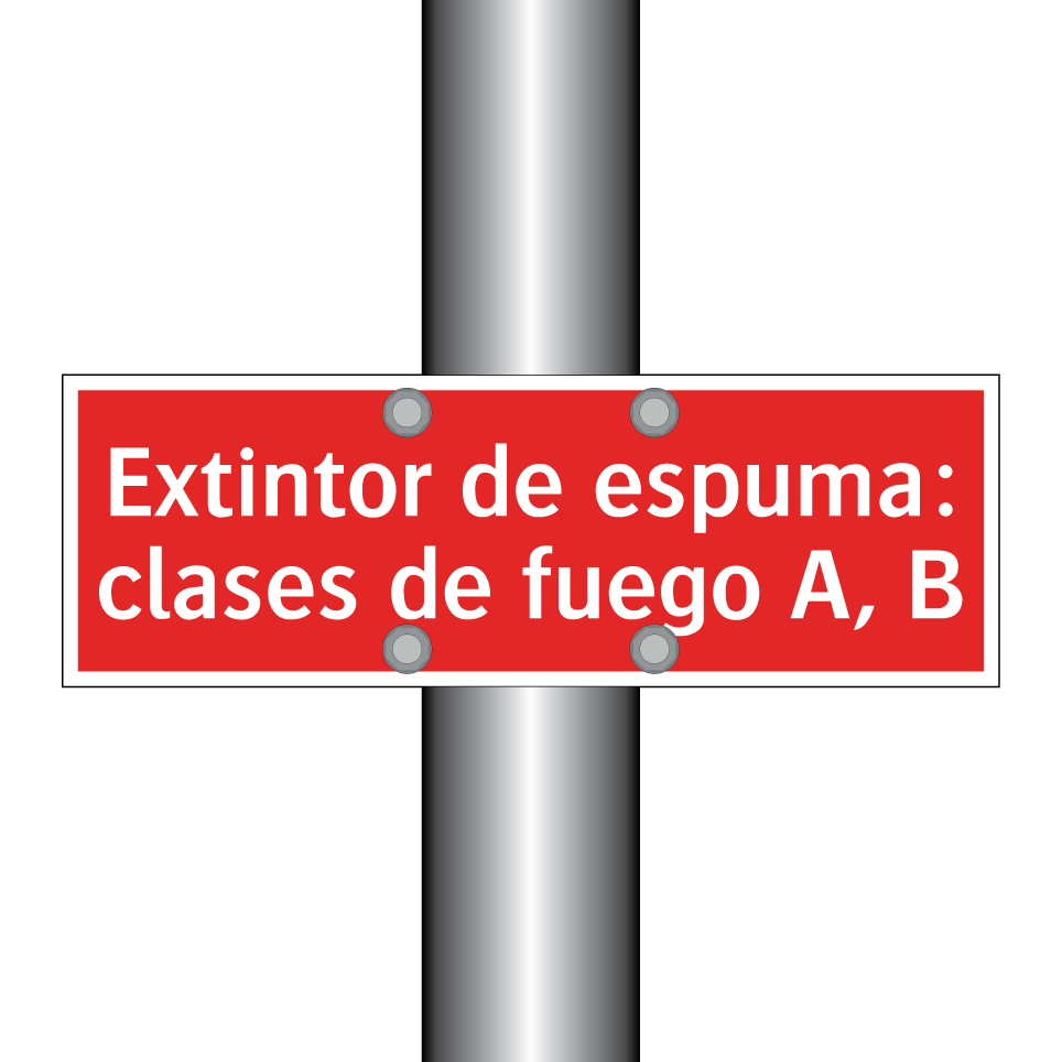 Extintor de espuma: clases de fuego A, B