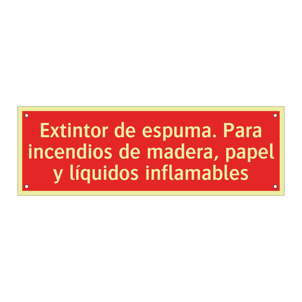 Extintor de espuma. Para incendios de madera, papel y líquidos inflamables