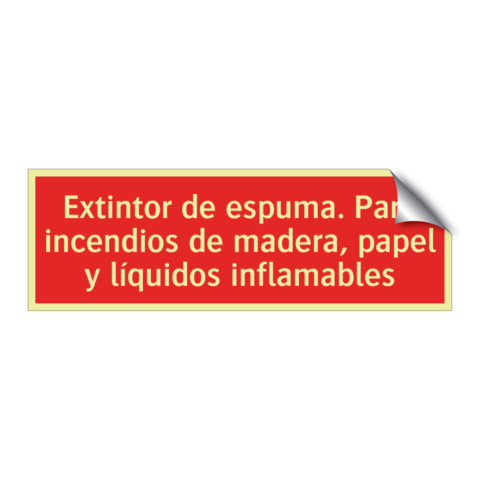 Extintor de espuma. Para incendios de madera, papel y líquidos inflamables