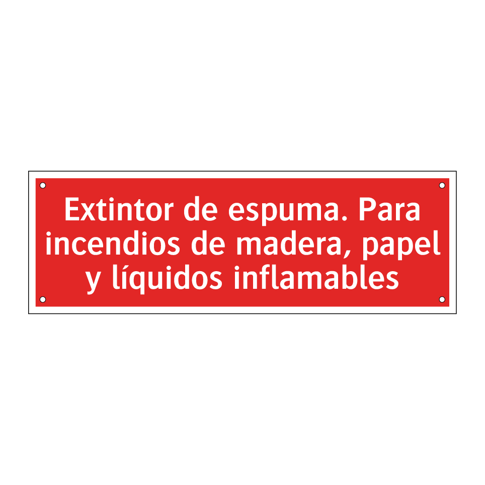 Extintor de espuma. Para incendios de madera, papel y líquidos inflamables