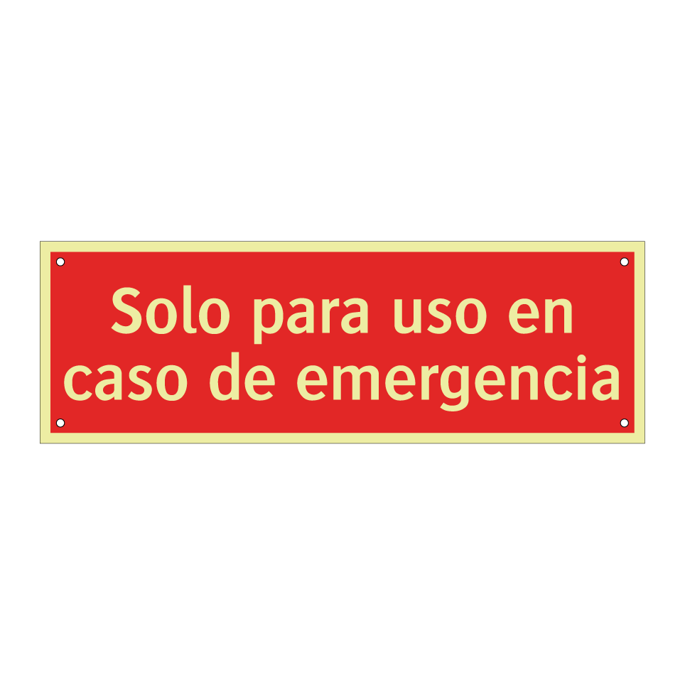 Solo para uso en caso de emergencia