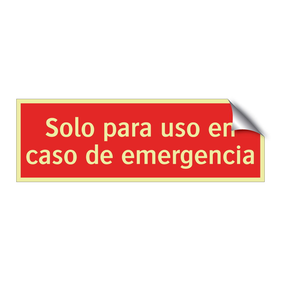 Solo para uso en caso de emergencia