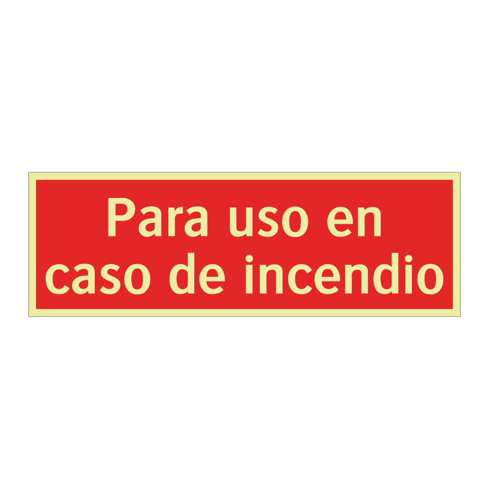Para uso en caso de incendio