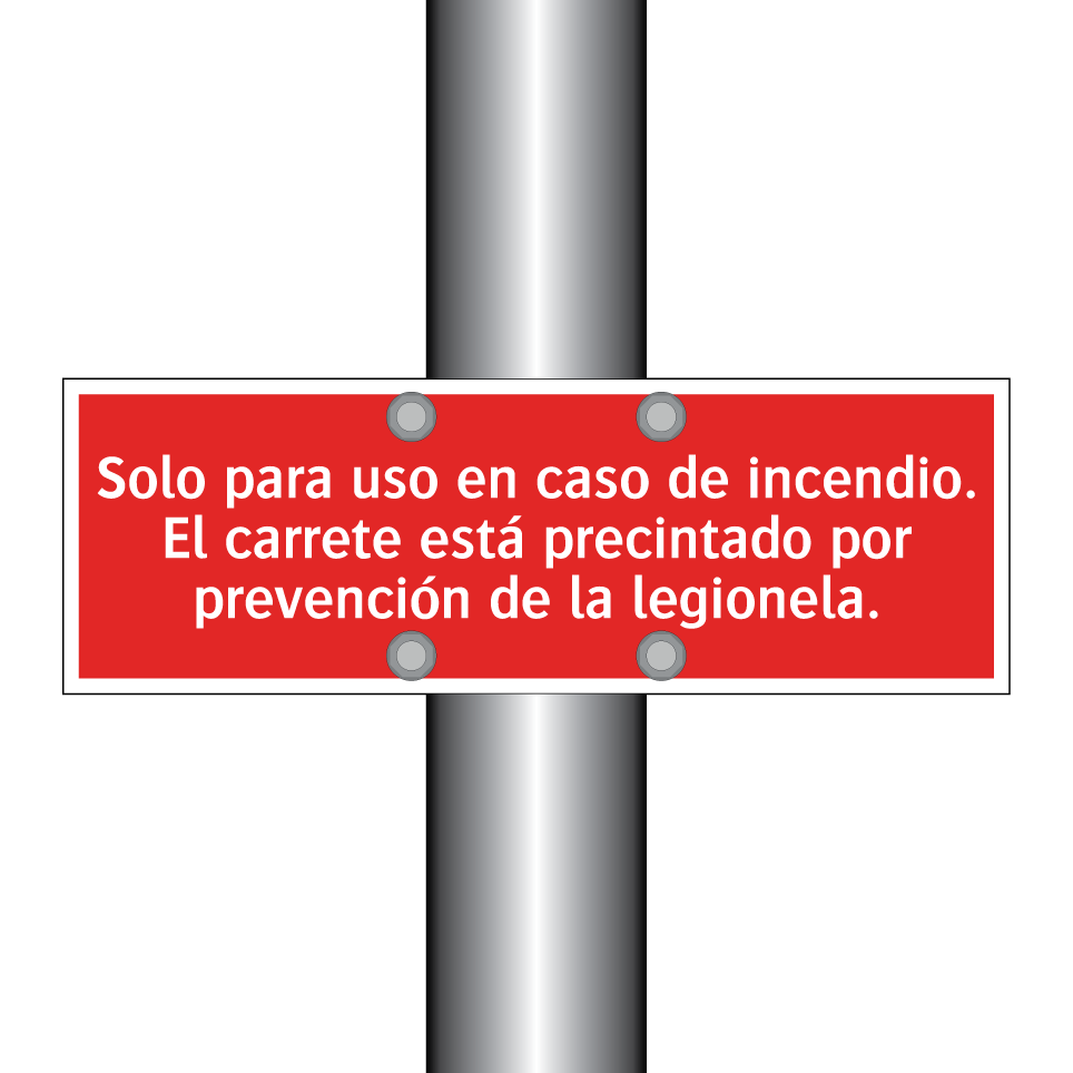 Solo para uso en caso de incendio. El carrete está precintado por prevención de la legionela.