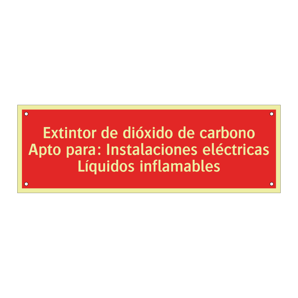 Extintor de dióxido de carbono Apto para: Instalaciones eléctricas Líquidos inflamables