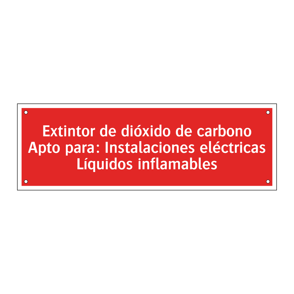 Extintor de dióxido de carbono Apto para: Instalaciones eléctricas Líquidos inflamables
