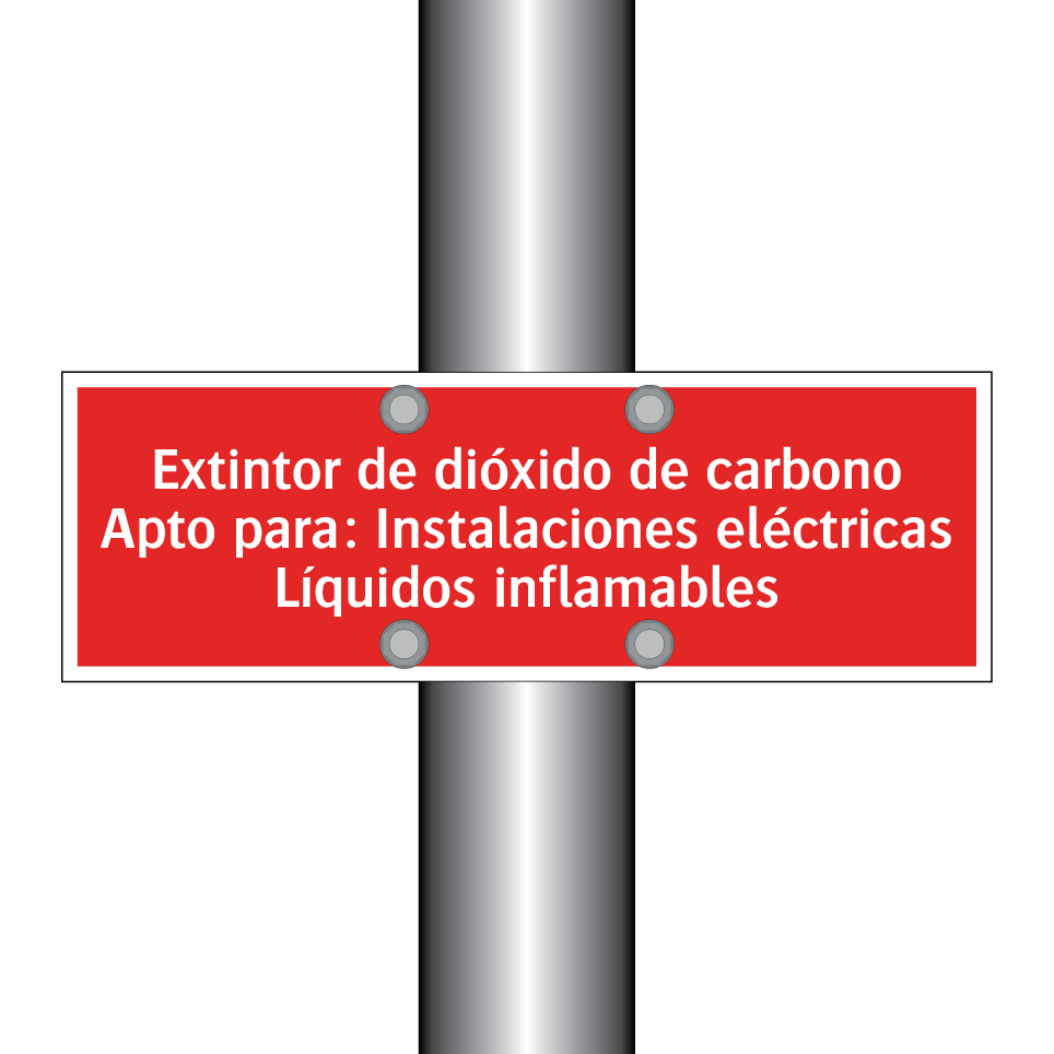 Extintor de dióxido de carbono Apto para: Instalaciones eléctricas Líquidos inflamables